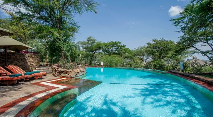 Lodge pool overlooking the Serengeti