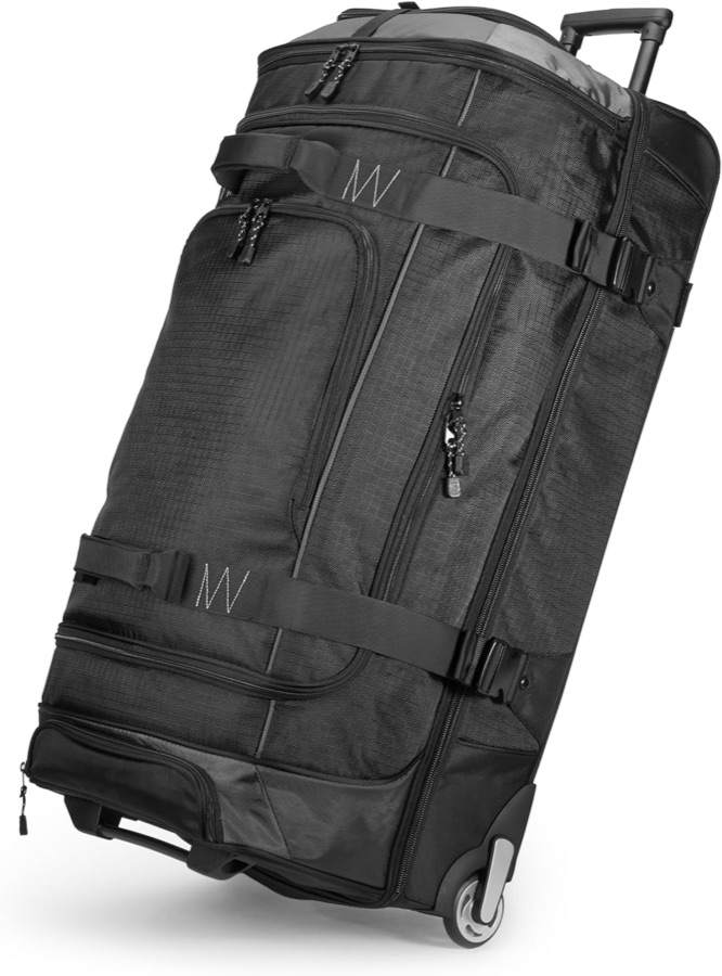 Soft-sided ripstop rolling duffel bag, the correct luggage style for bush flights