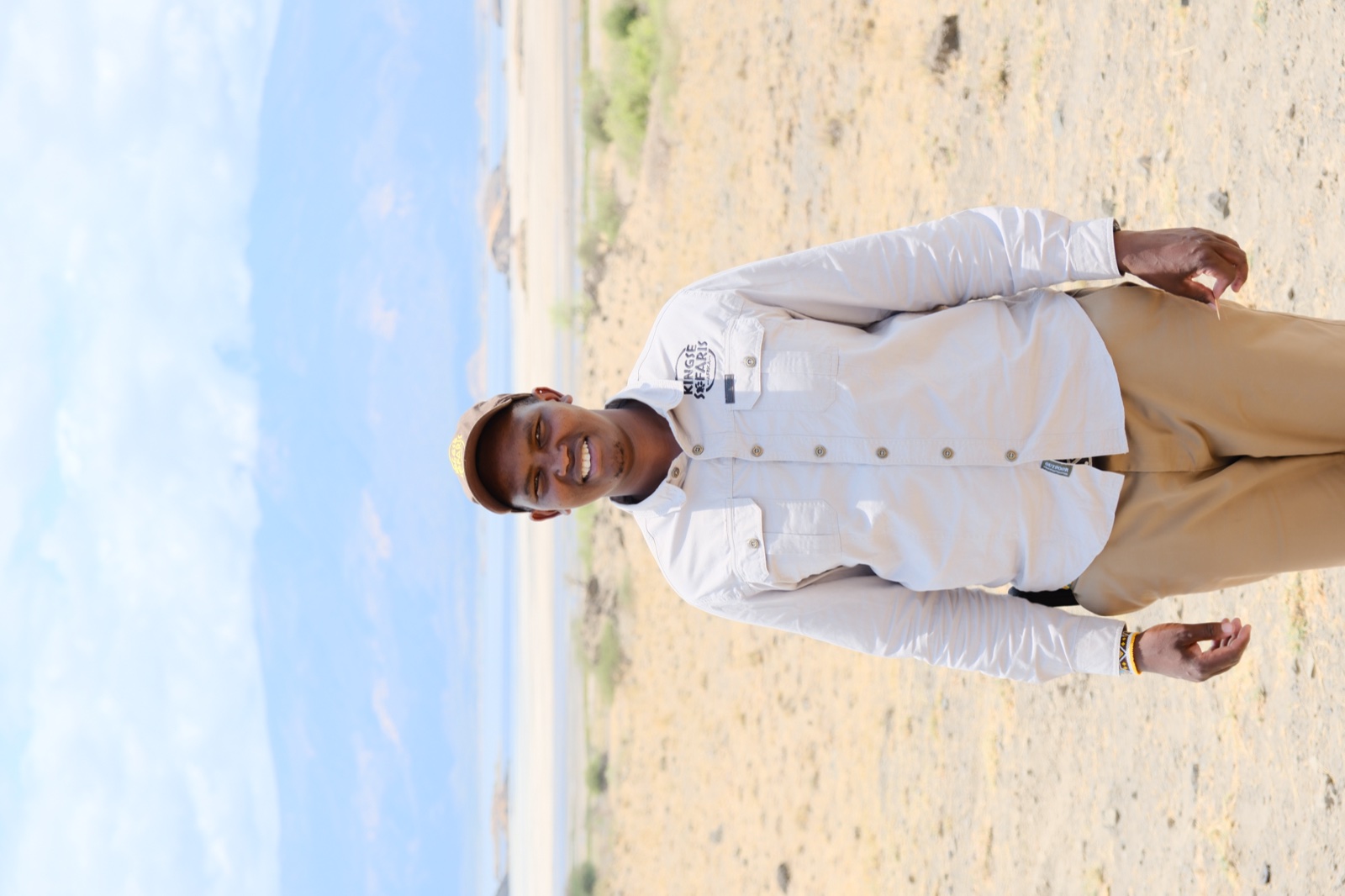 Wilson Kilong, Senior Guide and Ground Operations at Kingse Safaris, at Lake Natron in northern Tanzania